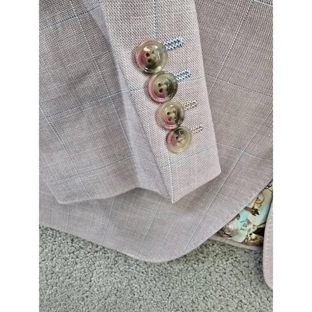 Tayion Collection Regular-Fit Suit Jacket Men's 44R Pink Button Closure L/S